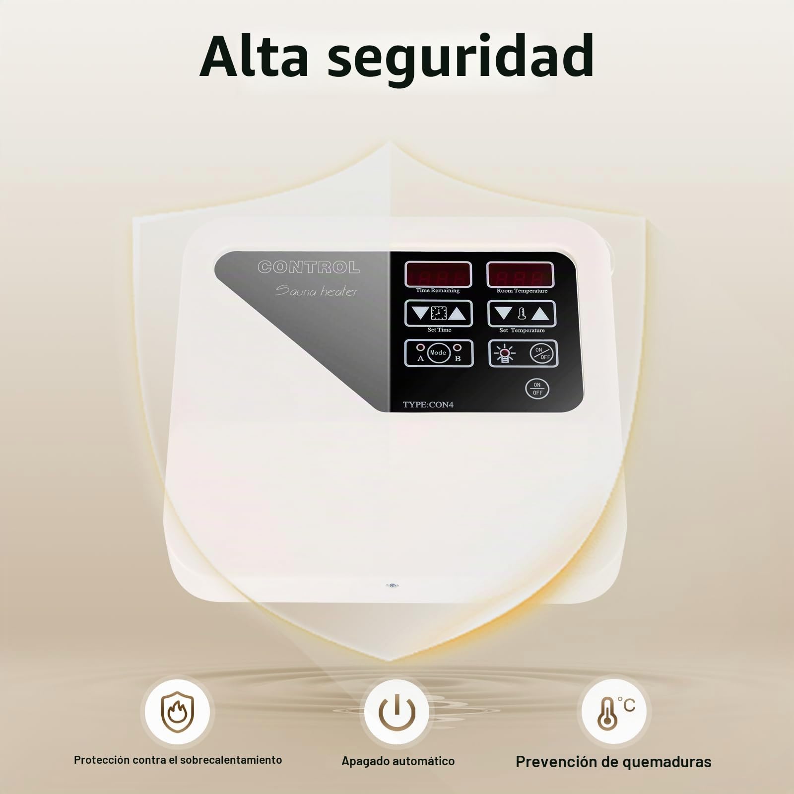 Control de sauna, 220 V-240 V, dispositivo de control externo para sauna, 3 – 9 kW, dispositivo de control de estufa de sauna, controlador digital, protección contra fugas y función de almacenamiento