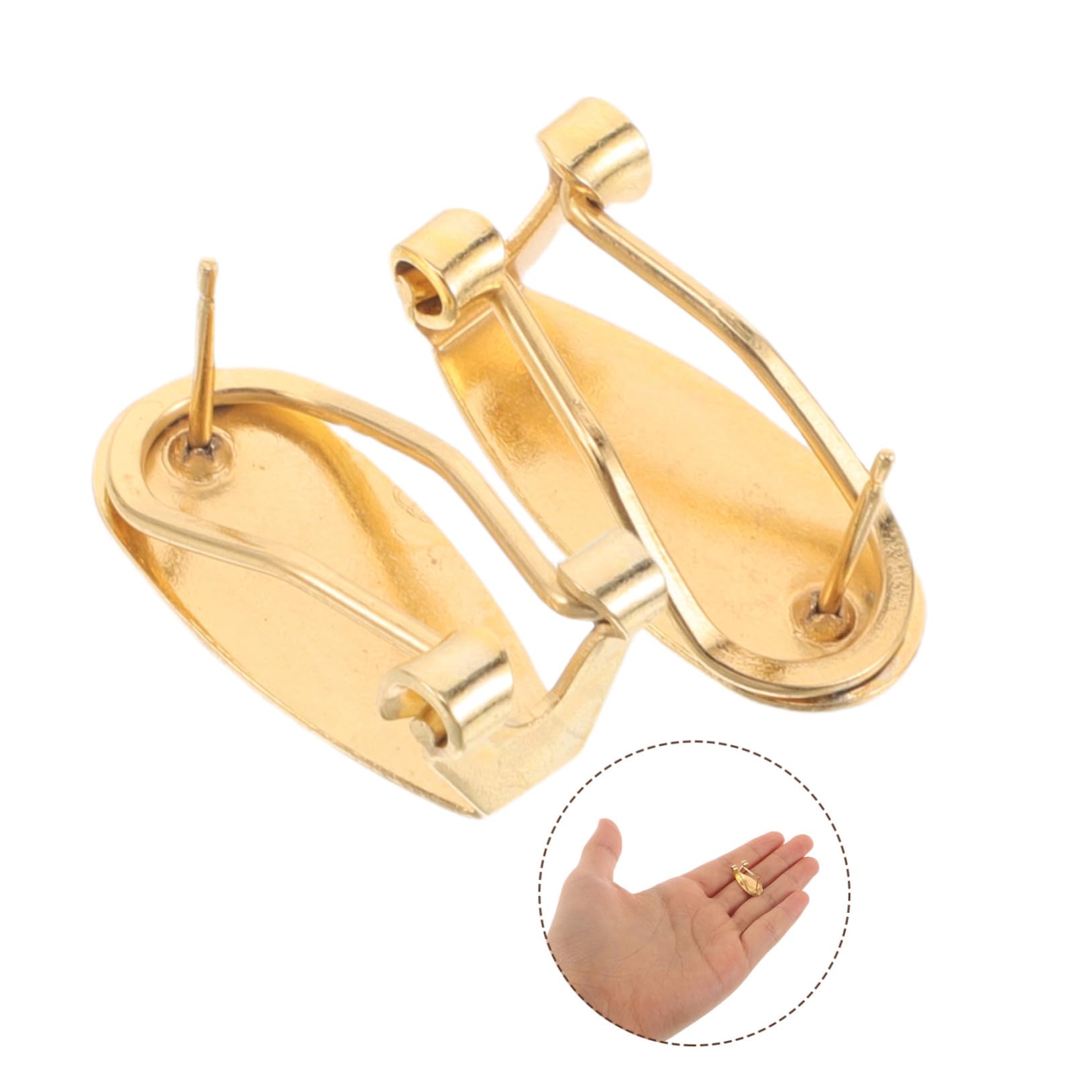 50 Pezzi Orecchini Ovali in Rame con Base Liscia Doppia Sicurezza Fermagli Non Forati per Creazioni Gioielli DIY Accessori Resistenti e Sicuri