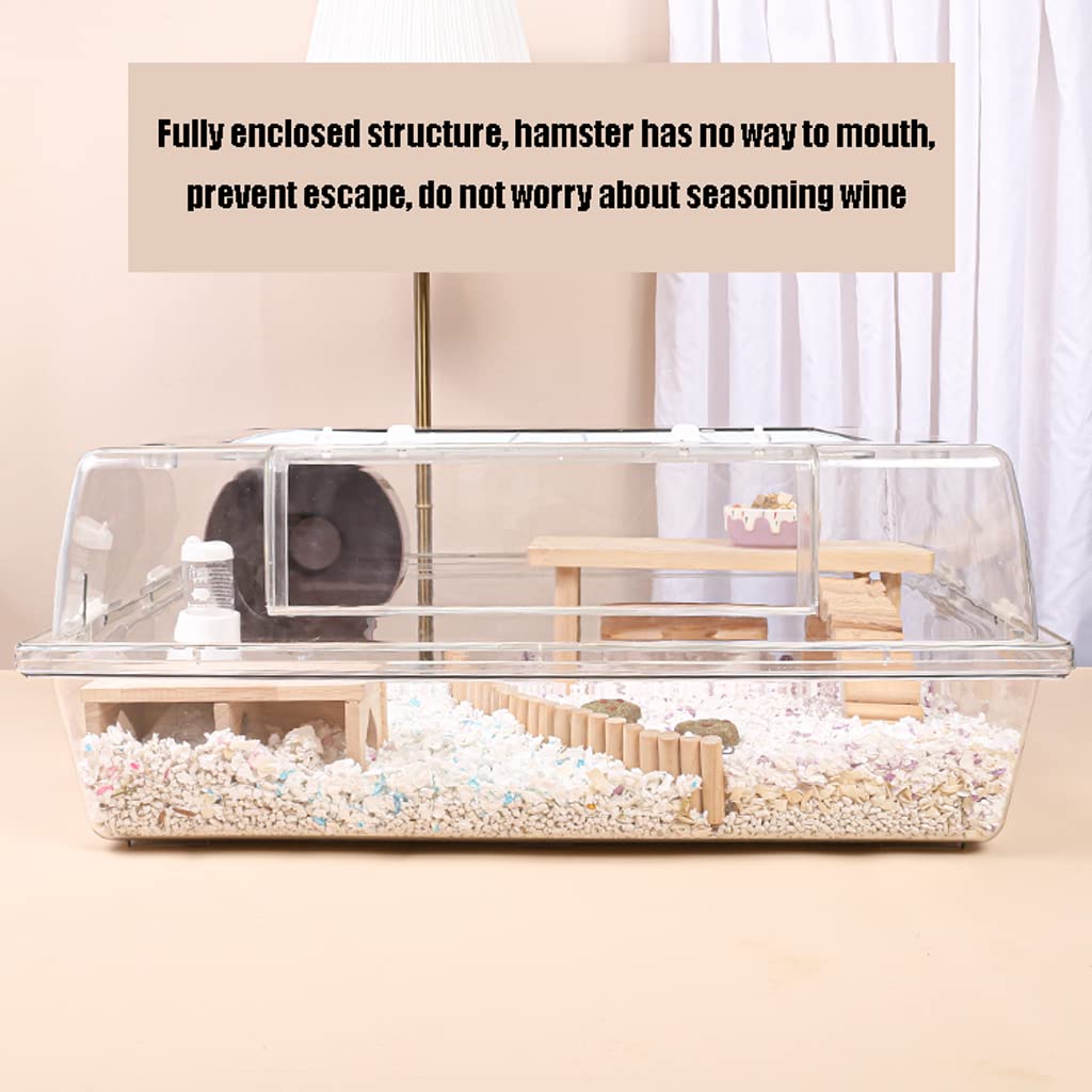Amazon | 完全に透明なアクリルハムスターケージ、両開きドア小動物の