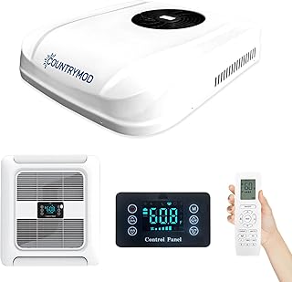 12V DC RV Air Conditioner 10000 BTU RV AC Unit Non-Ducted Rooftop RV Air Conditioners Portable Air Conditioner Quiet Cooling for RVs, Trailers, Fifth Wheel and Food Trucks
