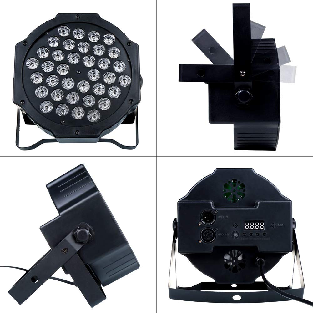 RGB Par LED, UKing 72W Scène de Éclairage 36 LED Lumière de Scène 7 Modes avec Télécommande DMX512 Effet de Lumière Sono pour Disco DJ Soirée Anniversaire Mariage