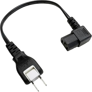 Kaito Denshi(海渡電子) AC電源ケーブル 3ピン L字 スイング 首振り IEC 60320 C13 ブラック RoHS 20cm