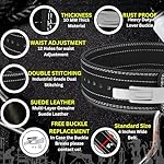 Powerlifting Belts Lever Belt For Men and Women 10mm IPF Thick Leather Weight Lifting Belt Ideal for Gym Belts Training Weightlifting and Bodybuilding Squats and Deadlifts - Image 3