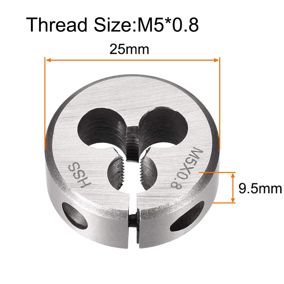 TA-VIGOR 1pc M5 x 0.8 Metric Adjustable Threading Die - Image 2