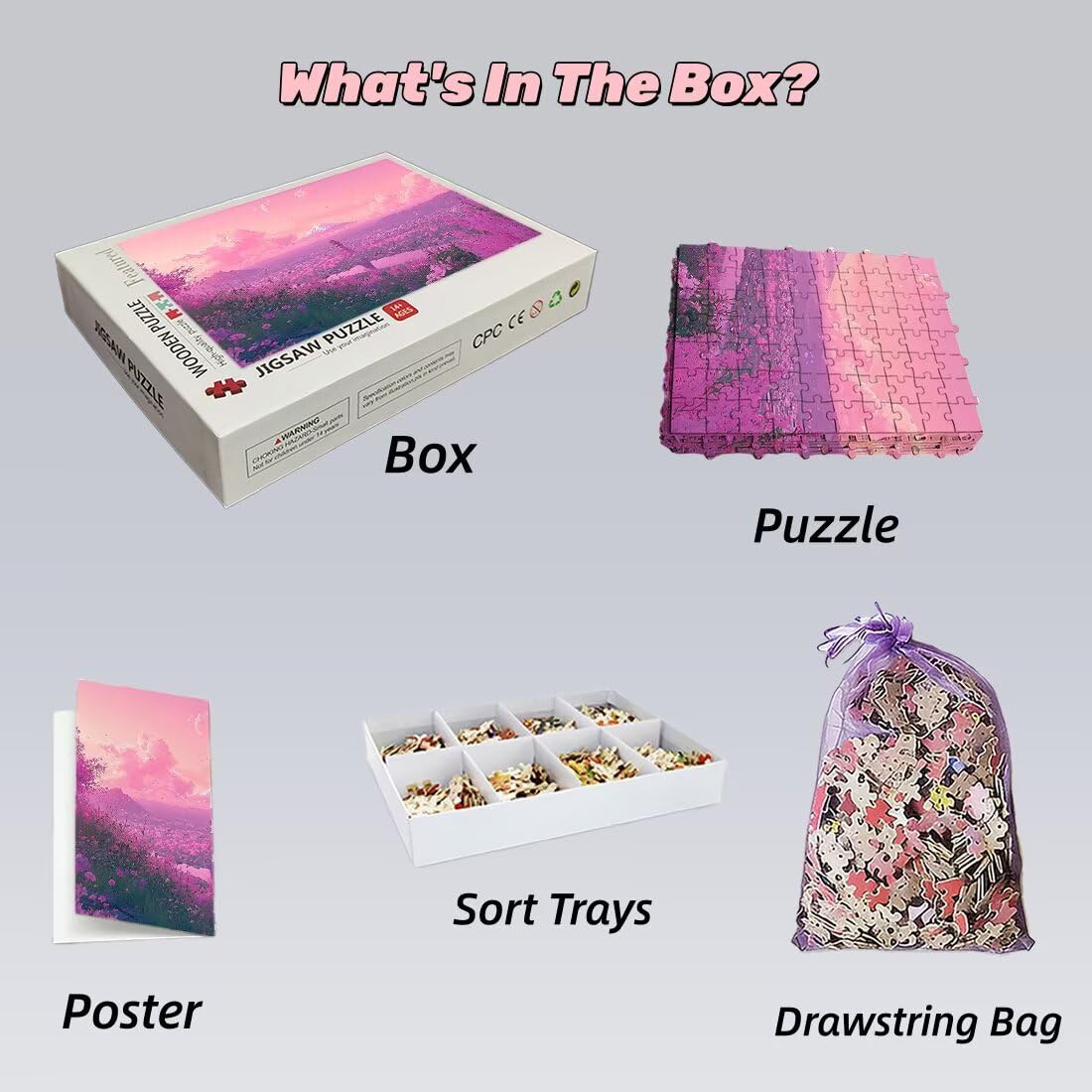 Puzzle dla dorosłych 5000, układanki krajobrazowe 5000 elementów dla dorosłych, niemożliwe drewniane kwiaty dla całości, klasyczna wymagająca gra logiczna do dekompresji, prezenty dekoracja -2199
