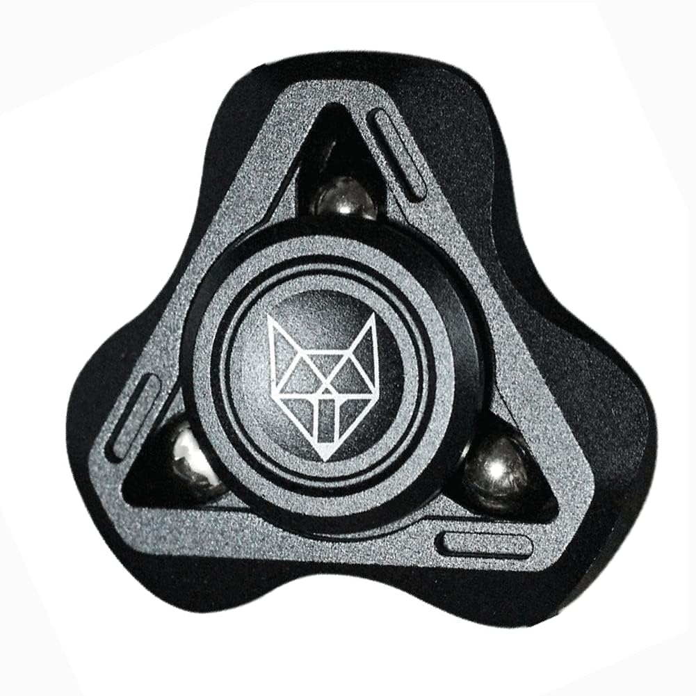 Fox Fidget Hand Spinner, Focus Finger Spinning Toy Soulageant Le Stress L'ennui Tdah Autisme, Fidget Sensoriel Toy pour Enfants Et Adultes (Noir)