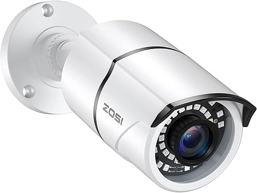 ZOSI Cámara de seguridad de 2.0MP 1080p 4 en 1 TVICVIAHDCVBS Cámara de vigilancia Bullet Cámara interior al aire libre, visión nocturna de 120 pies,
