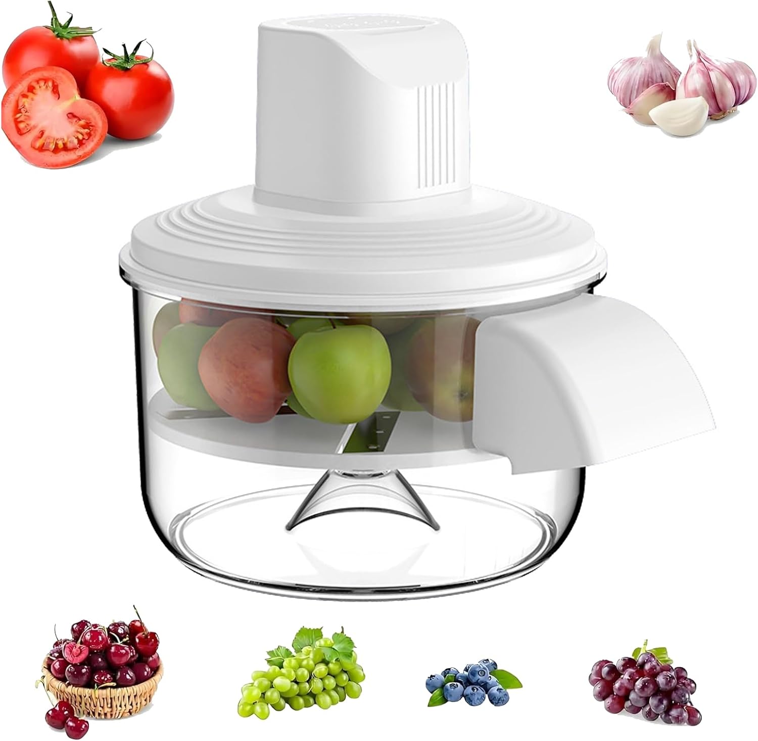 Vegetable Peeler - Fruit and Vegetable Peeler,Automatic Garlic,Fruit & V egetable Potato Peeling Machine Electric,Portable Electric Peelers for Grapes,Orange for Kitchen (White)