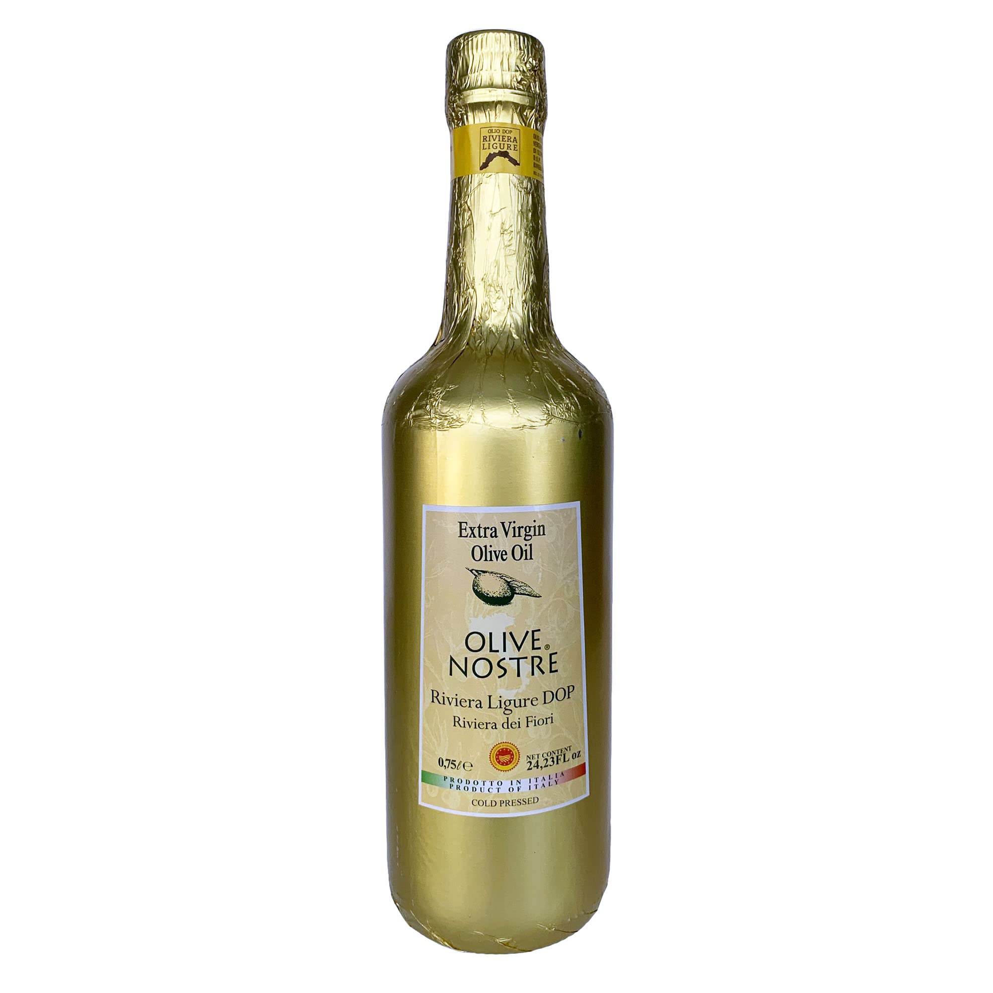 Frantoio di Sant'Agata d'OnegliaOlive Nostre Riviera Ligure DOP - Ligurian Extra Virgin Olive Oil made with 100% Taggiasca Olives 750ml (25.36 fl oz)