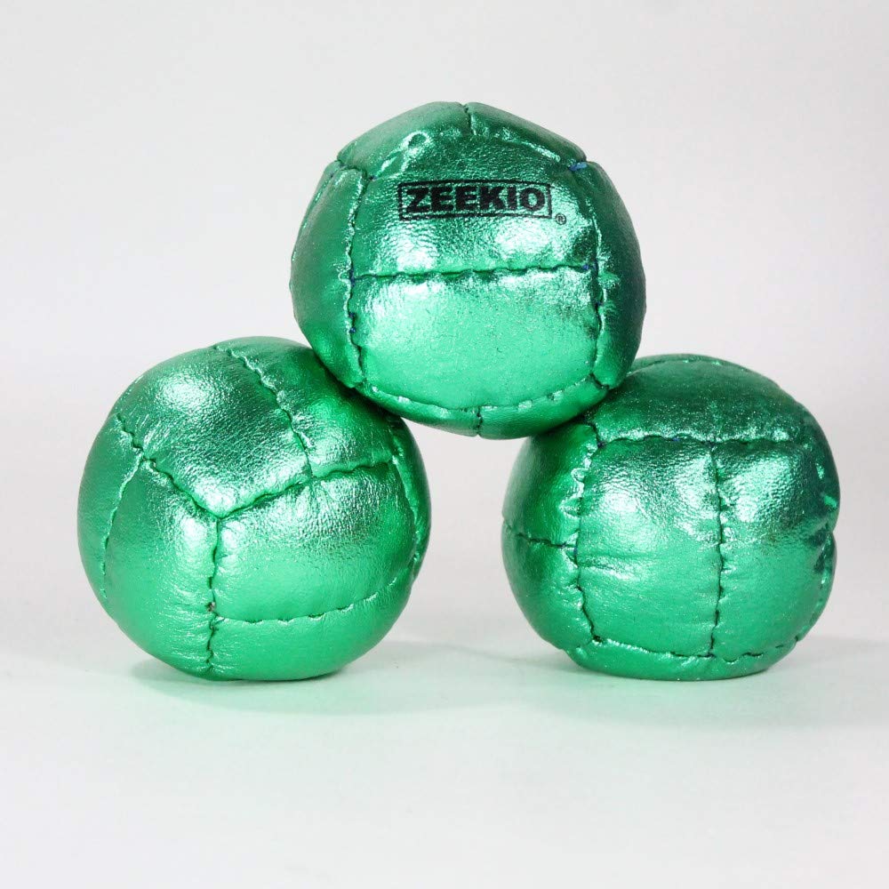 Zeekio Galaxy Juggling Balls - Metallic Series - Premium 12 Panel Genuine Leather Balls - 130g - 67mm - Pack of 3