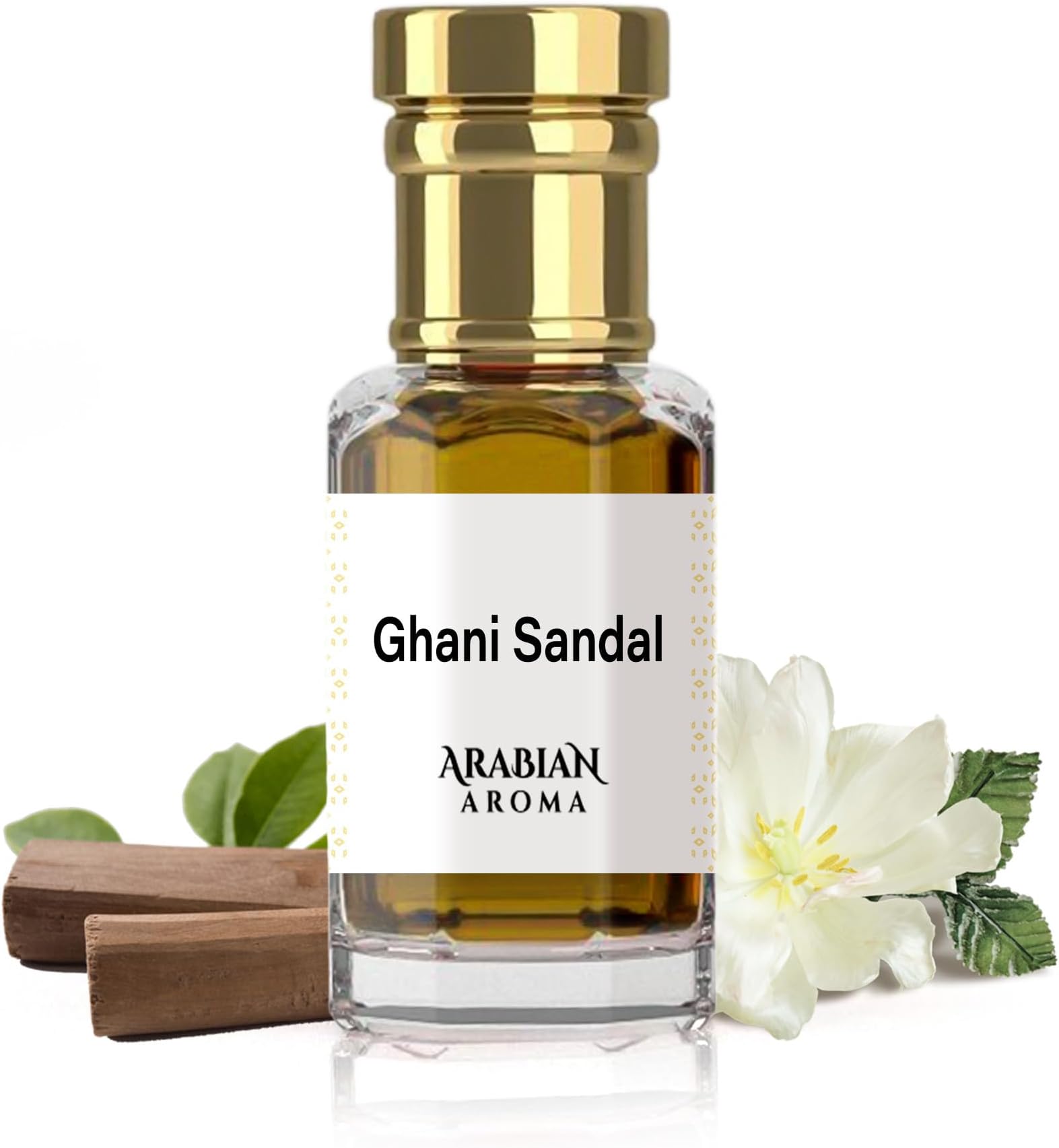 Arabian Aroma Ghani Sandalwood Attar | Long-Lasting Sandalwood Roll On Itra Perfume for Men | Alcohol-Free Itar for Men & Women | 100% Perfume | Attar for Men Long Lasting Smell (6ml)