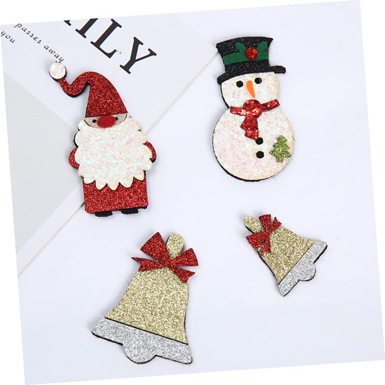 90pièces Patches Appliqués Décoratifs De Noël Accessoires De Décoration Émoticône Pour Vêtements Et Artisanat