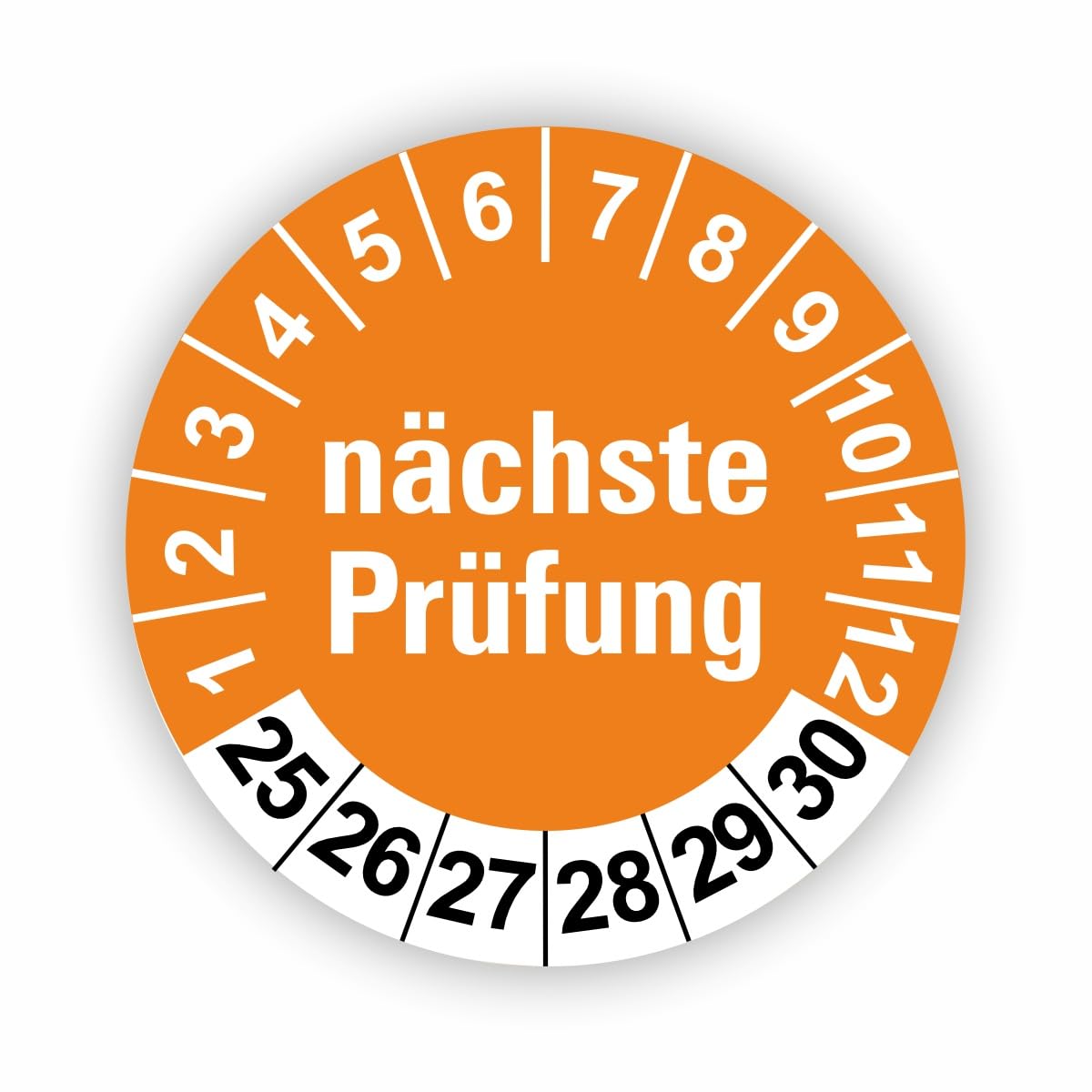Hochwertige Prüfetiketten FD-3 NÄCHSTE WARTUNG Ø 30mm - Selbstklebende PVC-Folie - Wartungsetiketten für Prüfung - Prüfplakette für Prüfungsnachweis (1000 Stück)