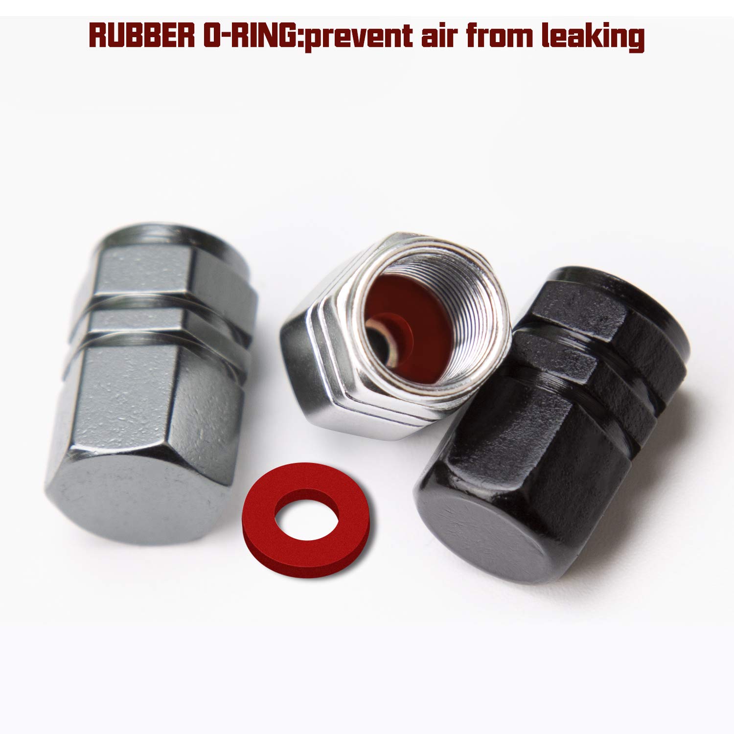 SAVITA 8 Pièces Aluminium Bouchon De Valve De Remplacement Hexagonales Universelles Pour Voitures, VUS, Vélos, Camions, Motos | Joint