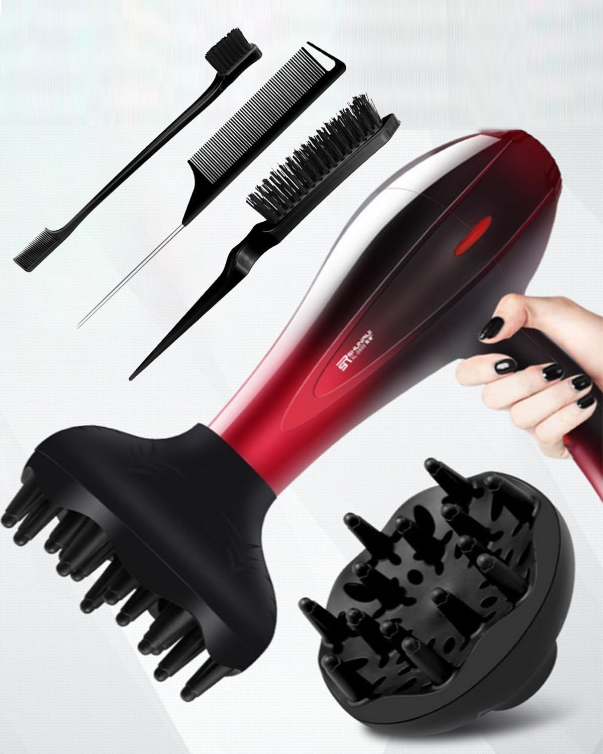 Diffuser for Curly Hair, Comb Set, Hair Diffuser, Diffuser Hair Dressing Styling Tool Usage at Home to Acheive Curl Defination, Blower, Hair Stylists Professional Styling Comb Set - Image 4 thumbnail