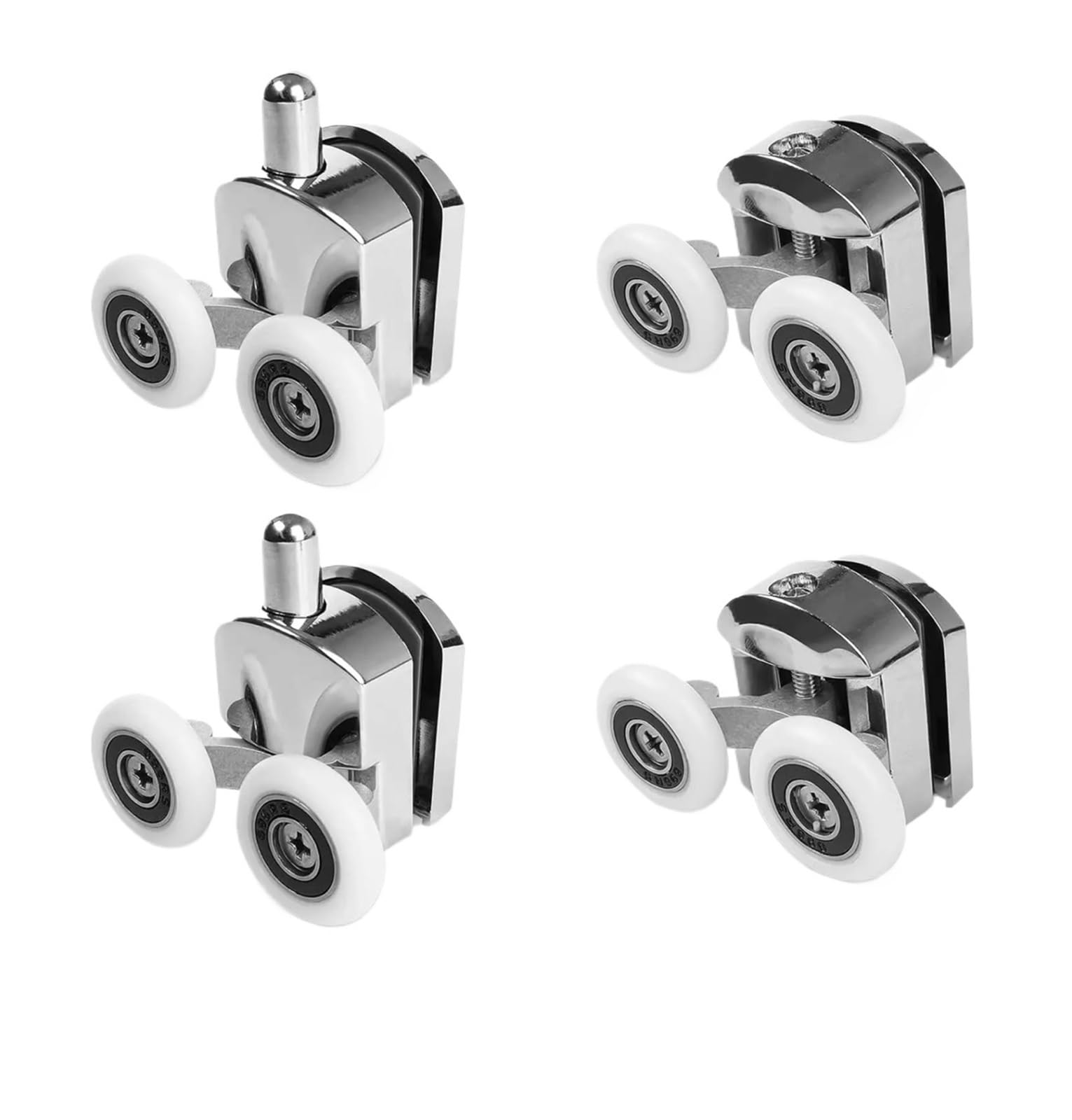 Vnakrny 23Mm Shower Door Rollers 8Pcs 23-25Mm Zinc Alloy Curved Shower Door
