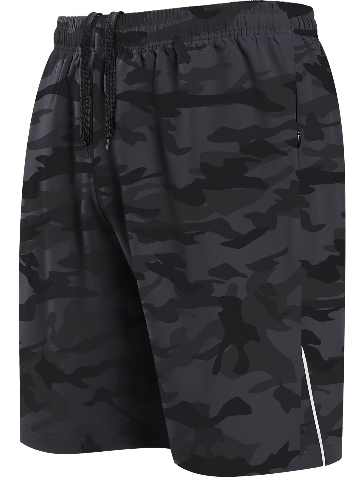 HMIYA Herren Sport Shorts Schnell Trocknend Kurze Hosen mit Reißverschlusstaschen
