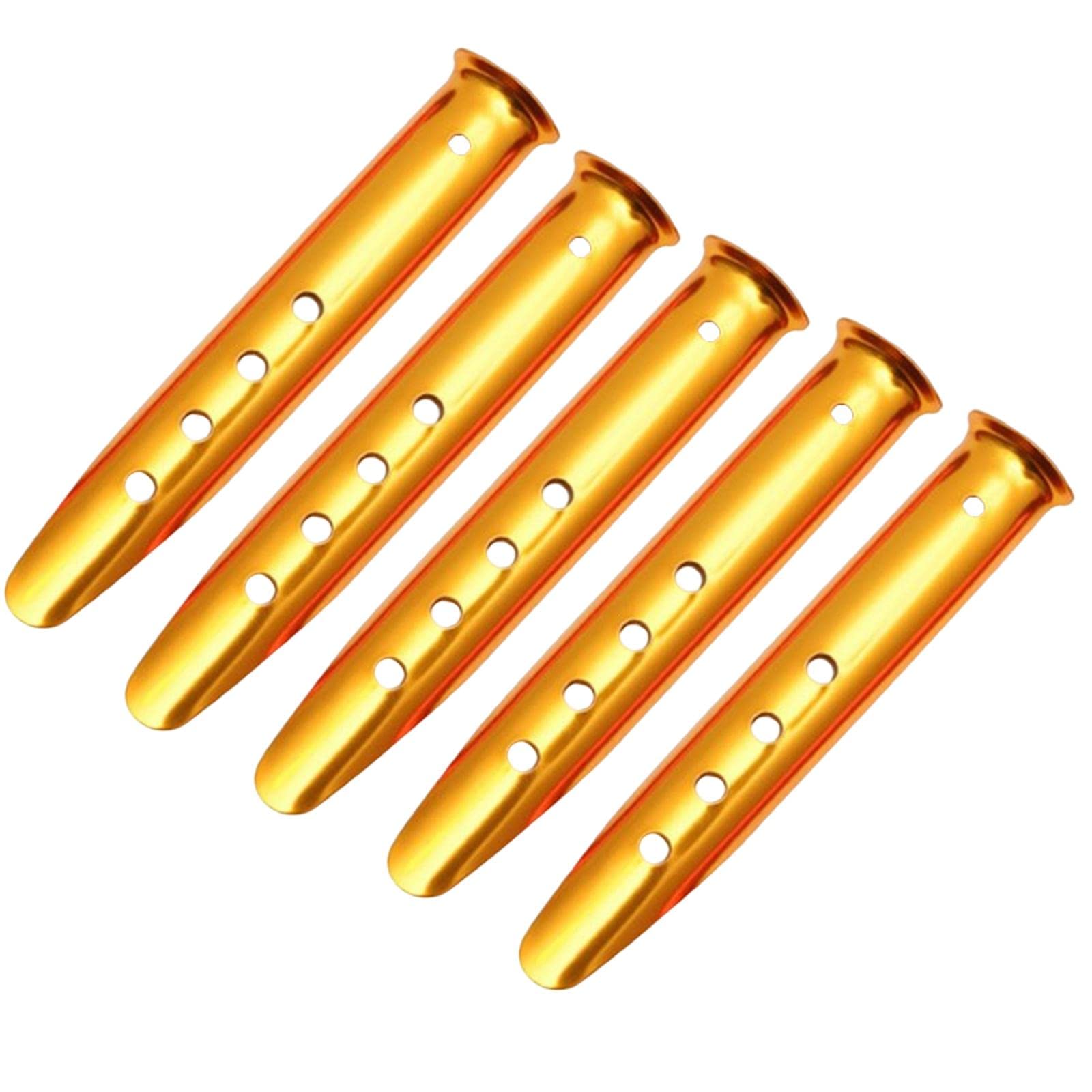 5x Portable Tent Stakes Pegs Ground Nails Snow Camping Yellow 23cm