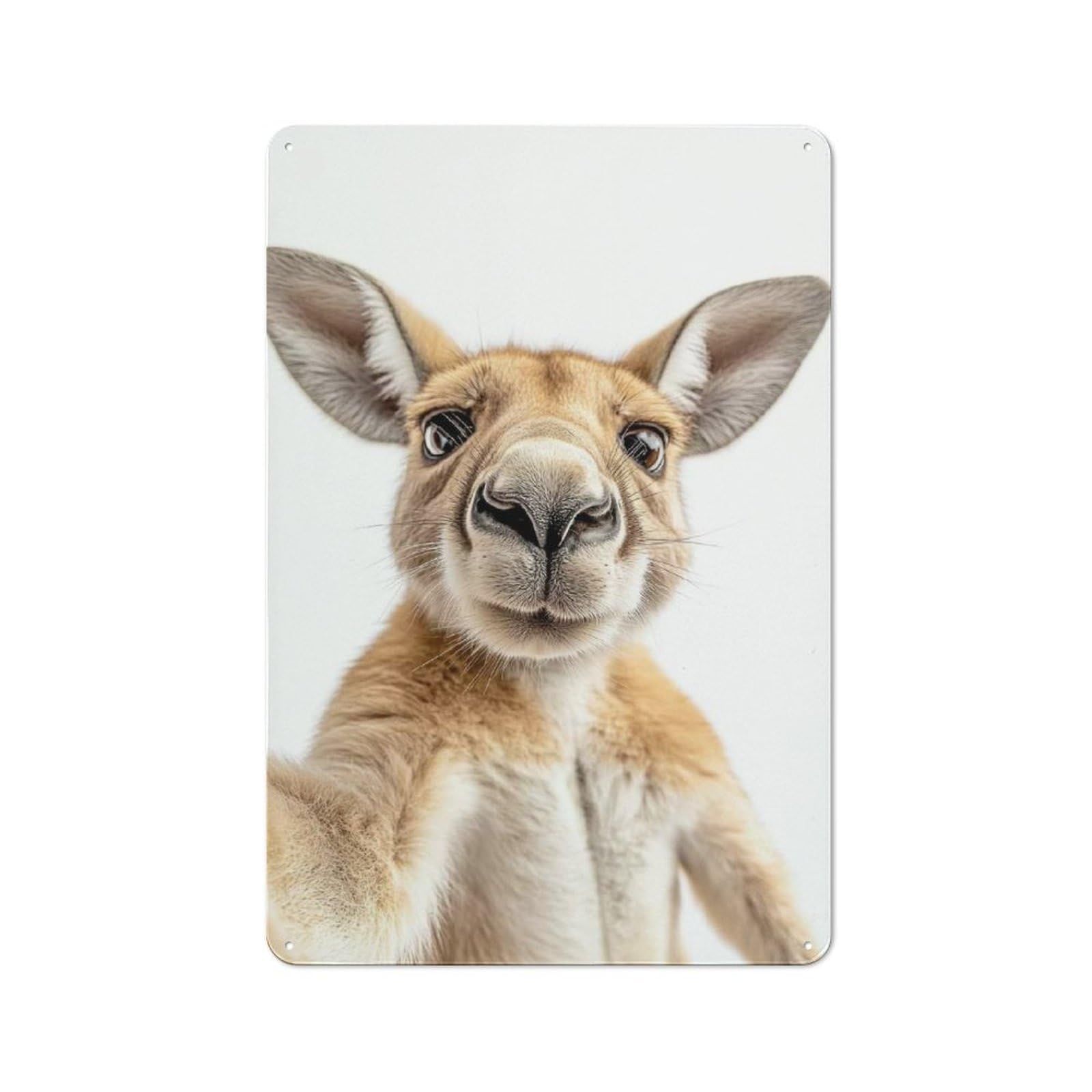 Junmoney Kangaroo Selfie Vintage Garden Room Metal Sign 30X20cm, Garden Room Wall Plaque For Patio Bar, Workshop, Shed Or Kitchen