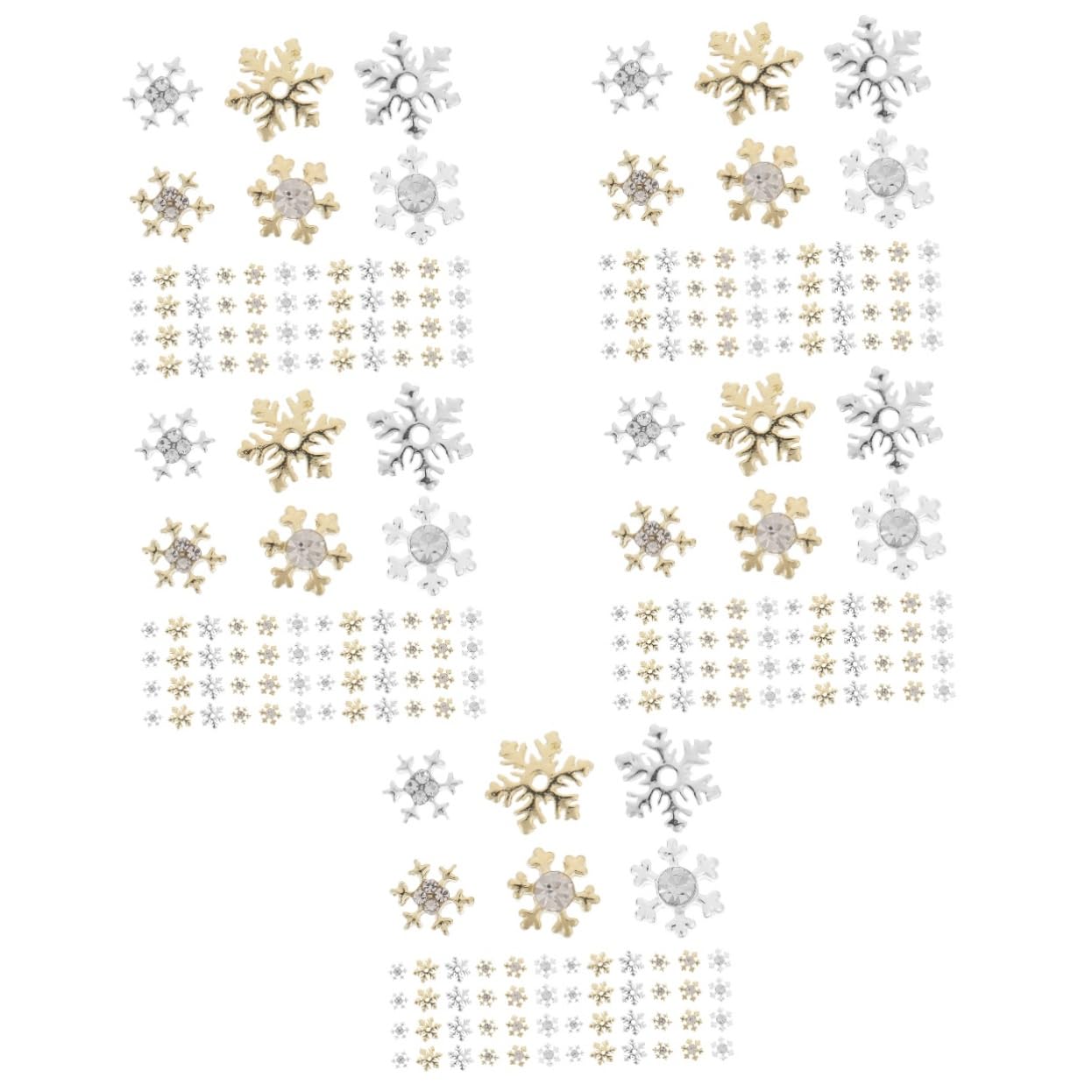 BESTYASH 5 Set Charm Per Unghie Decorazioni Glitterate Per Unghie Stile Natalizio Per Manicure E Decorazioni Per Feste 60 Pezzi*5