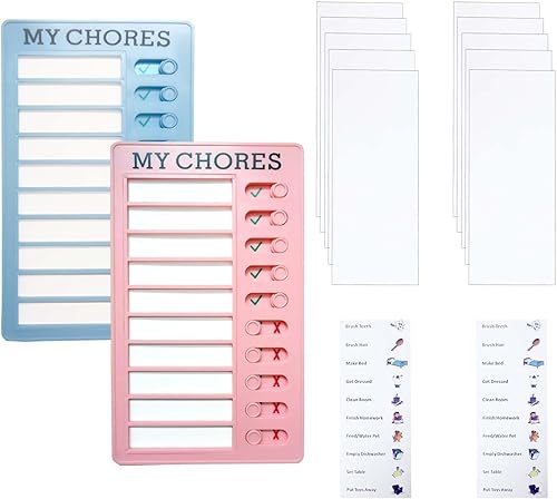 Tabla de tareas para niños, varios niños, tabla de tareas desmontable, tablas de tareas para niños, tabla de tareas diarias para niños con cartulina