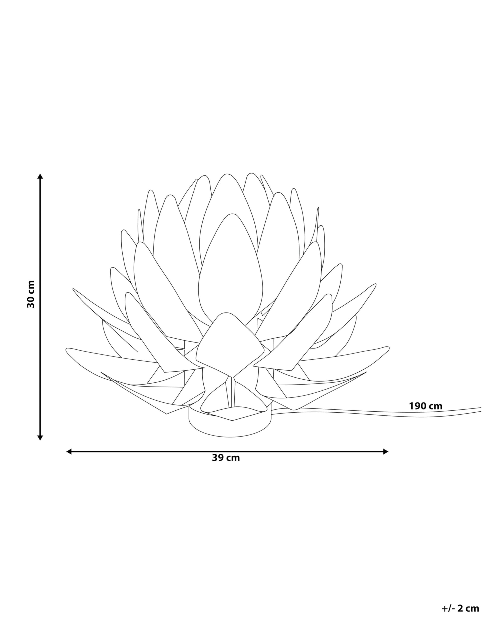 Beliani Originelle Tischlampe Blumen-Motiv Kunststoff weiß Musone