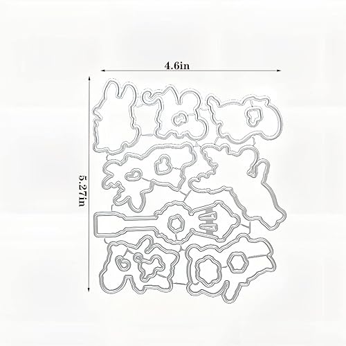 Miniatura 3 de FA La La La - Juego de sellos y troqueles de silicona transparente para hacer tarjetas, plantillas de corte para álbumes de recortes, álbum de