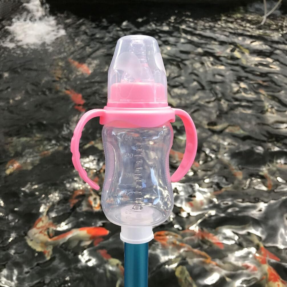 GANAZONO 2pcs Transparent Fish Feeder Bottle with Pole Carp Bottle for Aquarium Convenient Fish Feeding Supplies Sturdy Design for Cherry and Dwarf Carp