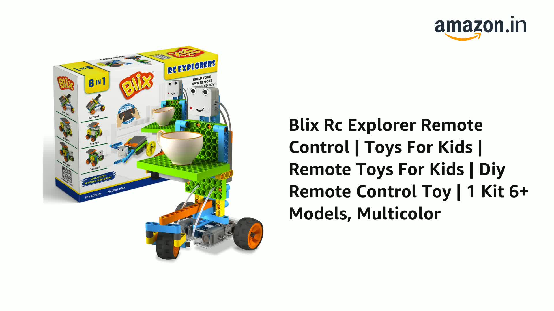 Blix RC Explorer Remote Control, 8-In-1 RC Explorers, Build Your