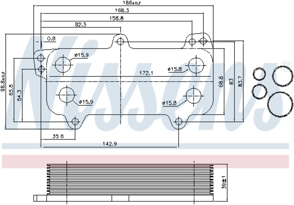 Nissens 90684 Oil Cooler, engine oil