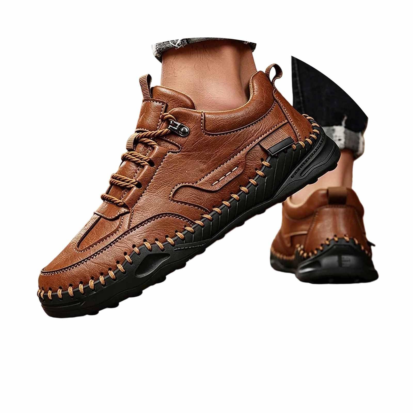 Generisch 2026 Zapatos planos casuales con suela gruesa para hombre – Zapatillas de exterior hechas a mano para el día a día Zapatos cómodos con suela antideslizante