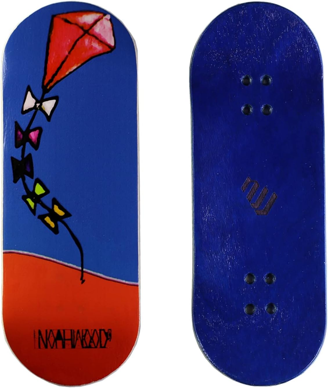 NOAHWOOD Fingerboards Deck (34.2x97mm 5-Layer Maple Wooden Handmade by NW11s Molds)+2 Pcs Grip Tape (Kite)