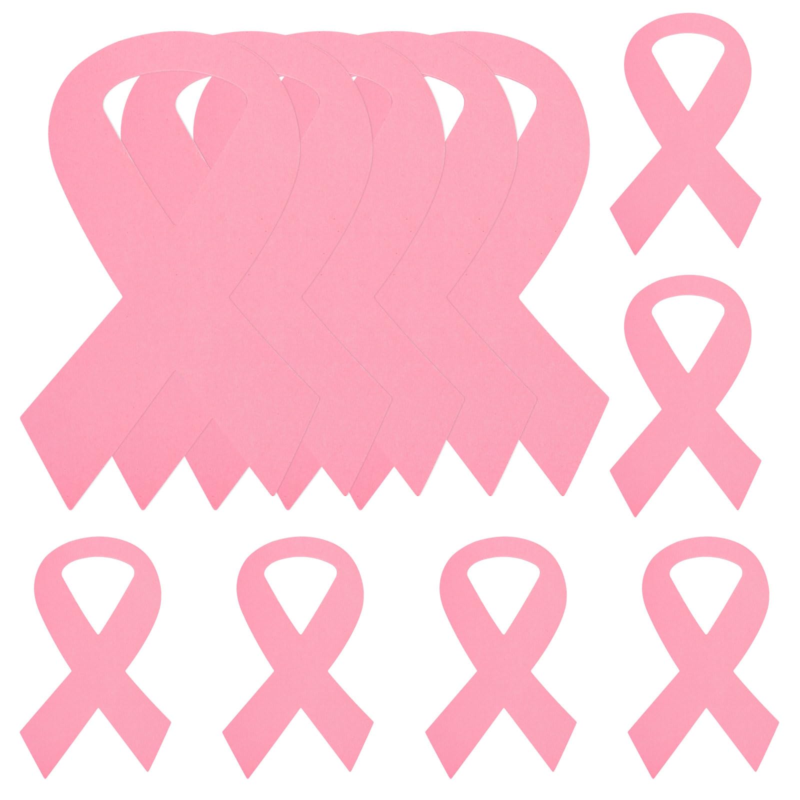 WANDIC 60 Feuilles Octobre Rose Découpes Papier Décoratif Cancer du Sein 14,5 x 9 cm Grande Taille Bricolage Colle à Pois