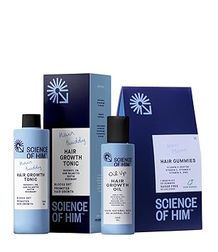 SCIENCE OF HIM Lions Mane | Hair Care Combo Set of 3 | Hair Gummies -30 gummies, Hair Growth Tonic -60ml & Hair Growth Oil for Men -100ml