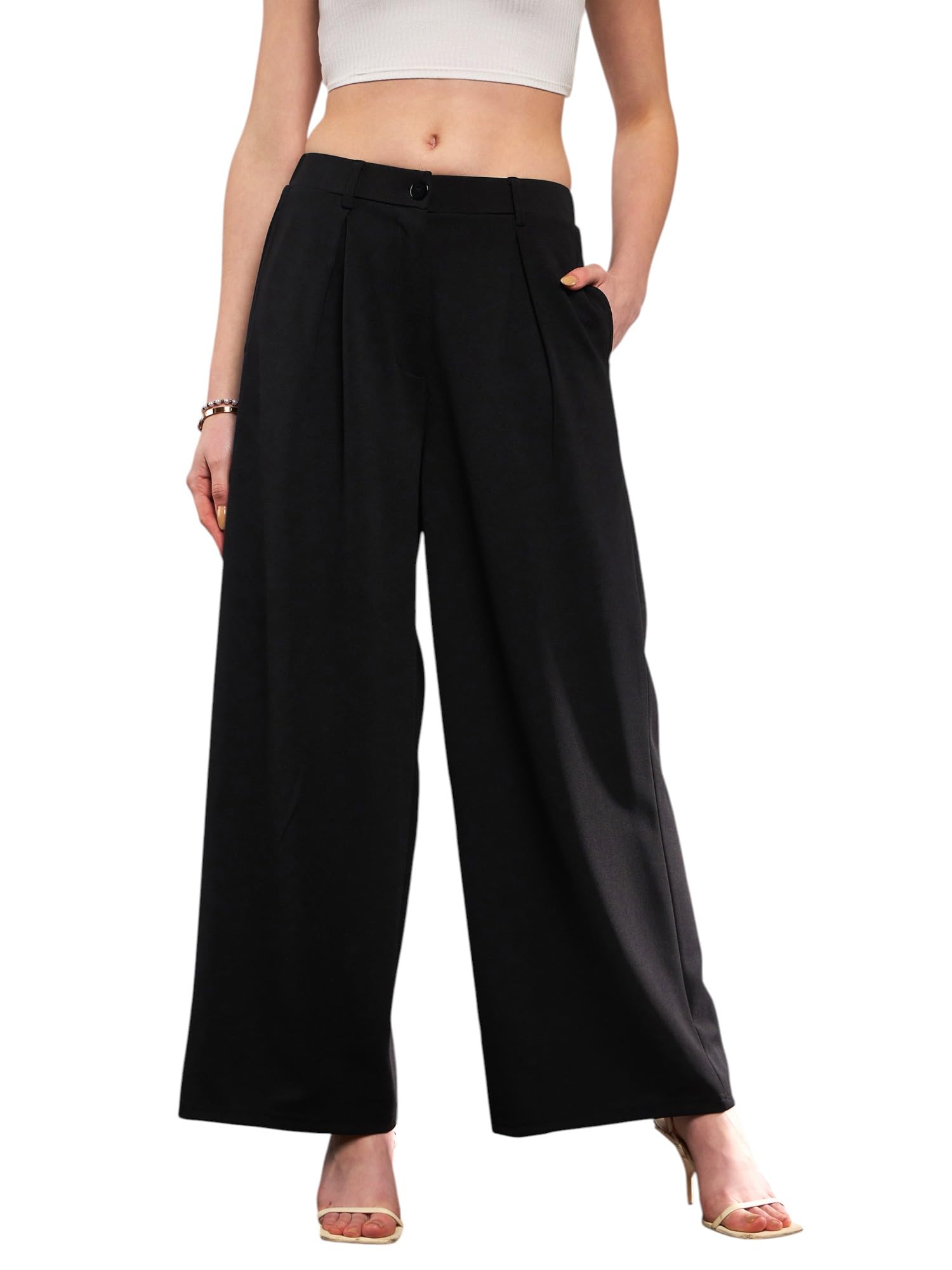 sassafras Women's Comfort Fit Korean Pleated Pants-picture-12