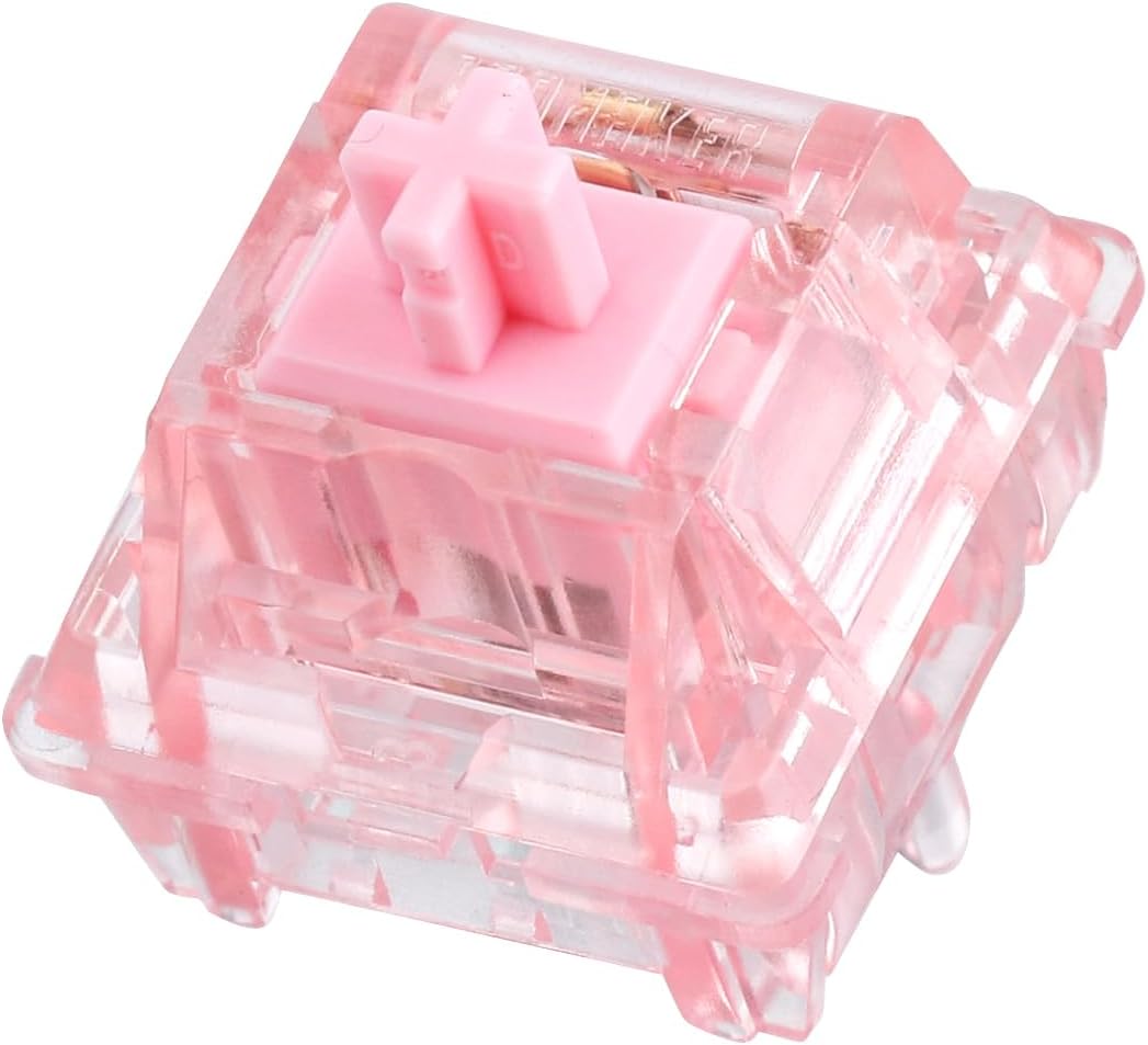 EPOMAKERDawn Pink 38gf Linear Mechanical Keyboard Switch, 5 Pins Switch Set with POM Stem, Translucent PC Housing, 30 Pieces, for Gaming DIY Keyboard
