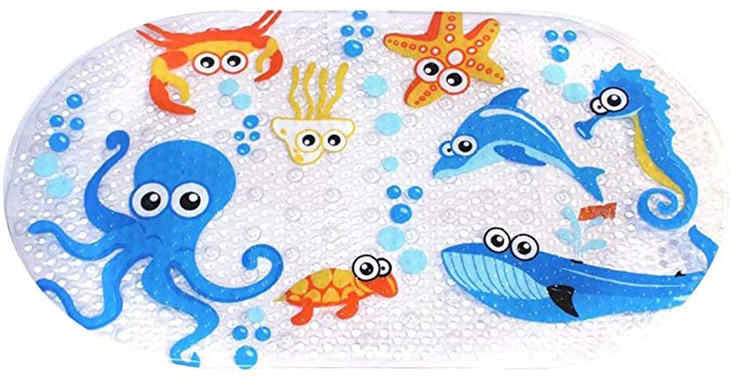 KASTWAVEBaby Bath Mats 39cmx69cm Baby Bath Mat Anti-Slip PVC for Toddlers Children Baby Floor Tub Mats Shower Mat Non Slip Anti Mould