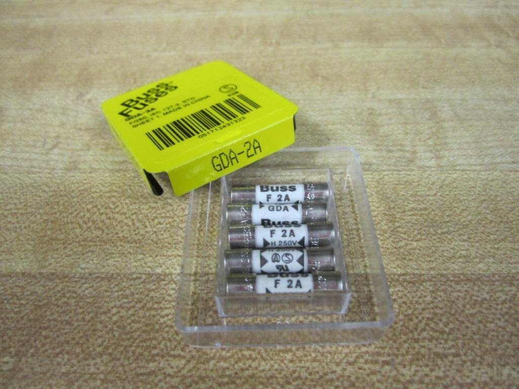 Eaton Bussmann Ceramic Fuse, 2A, 1.5kA at 250V AC, 5 PK GDA-2A - 1