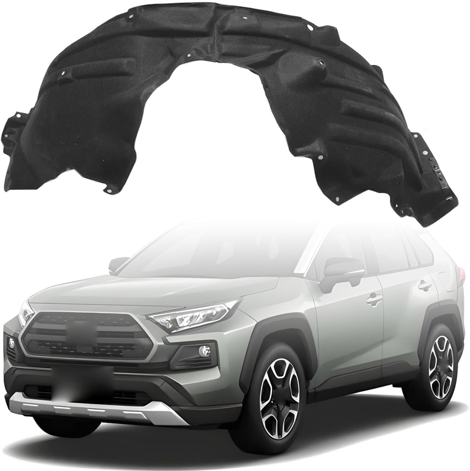 SecosAutoparts Fender Liners Front Inner Left Side Compatible with Toyota RAV4 2019 2020 2021 2022 2023 2024 Replace# 538760R080 53876-0R080