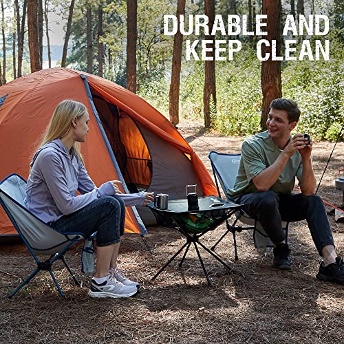 Portal Folding Camping Table, Ultralight Compact Aluminum Mesh Table With Carrying Bag, Small Beach Table Foldable Portable For Sand, Outdoor, Picnic, Camp, Boat, Travel, Black #TOP7