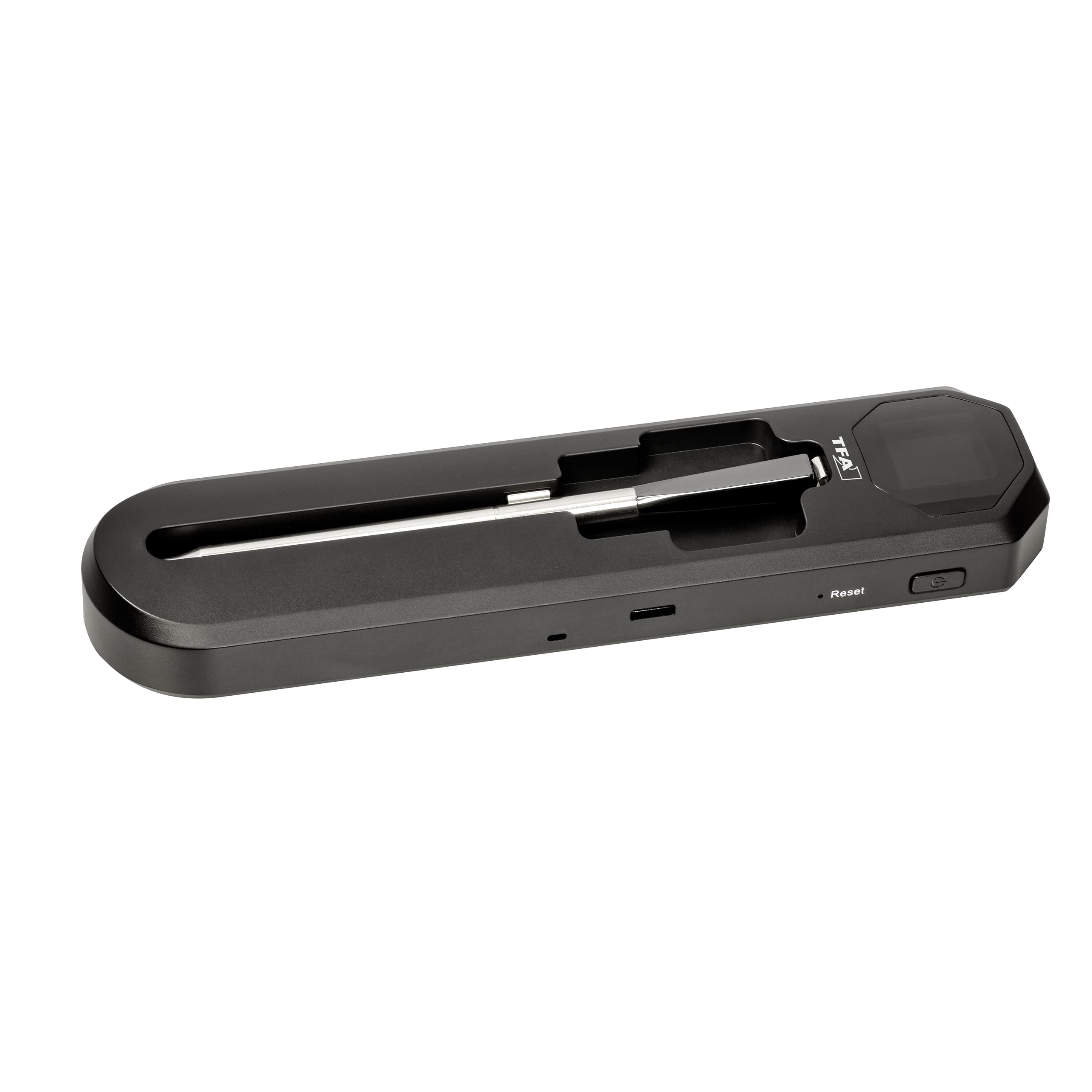 TFA Dostmann SMART BBQ 2 Termometro per carne senza fili 100m, 14.1517.01, termometro per barbecue, per arrosti, per pizza, affumicatore, forno legna, friggitrice ad aria, fino a 300 °C, nero
