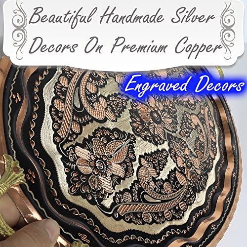 Vissmarta Antique Tray, Copper Turkish Tea Coffee Serving Tray thumb #4