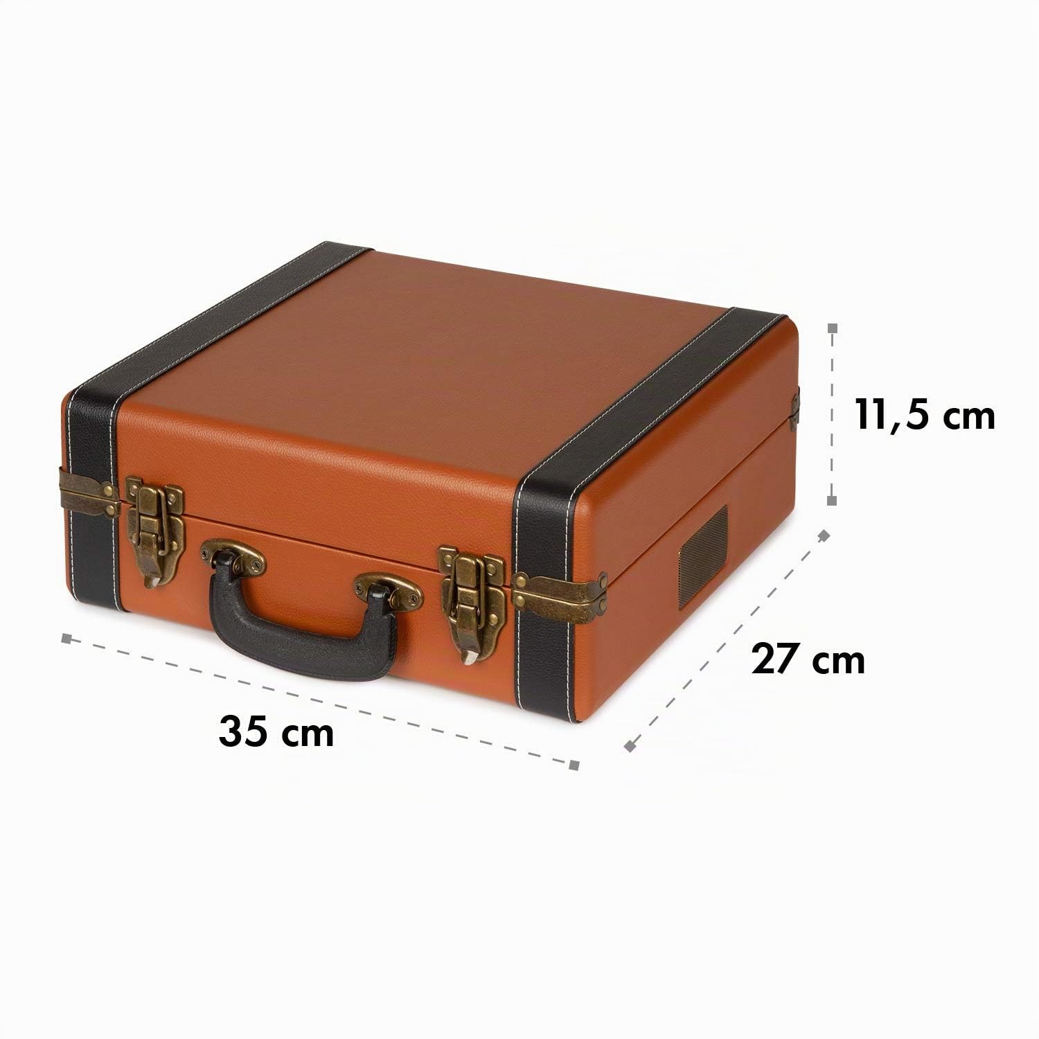 AUNA Jerry Lee - Platine Vinyle, Tourne disque, Lecteur vinyles, Enceintes Stéréo, Numérisation Via Port USB, 33, 45 et 78 T/Min, Poignée de Transport, Bluetooth - Champagne