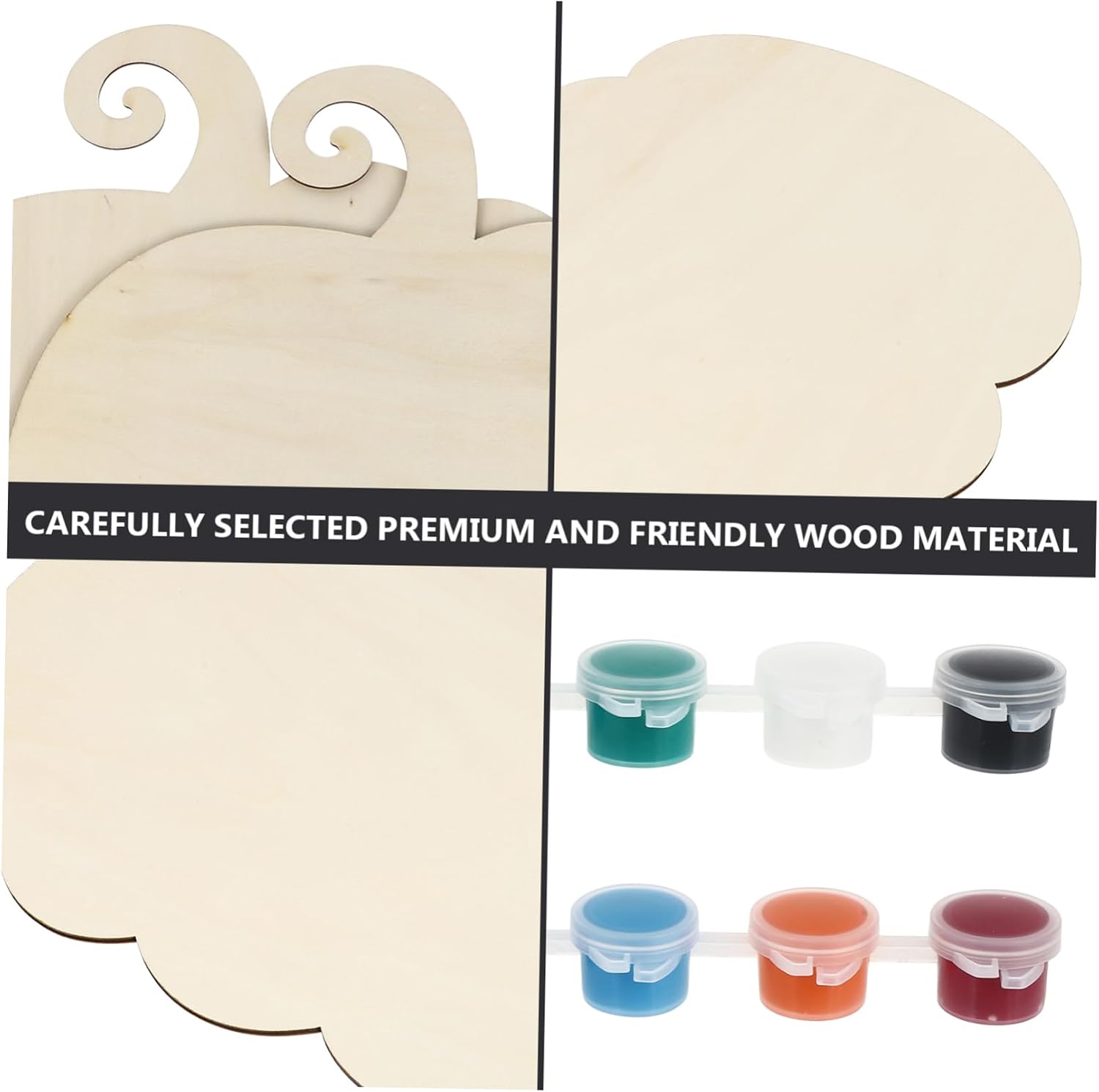 Halloween DIY Decors Pumpkin Shaped White Embryos Wooden Boards