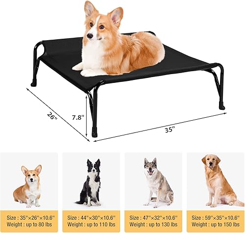 Miniatura 6 de Veehoo Cama elevada para perro con valla protectora de doble cara para perros medianos, malla transpirable lavable, patas antideslizantes en forma