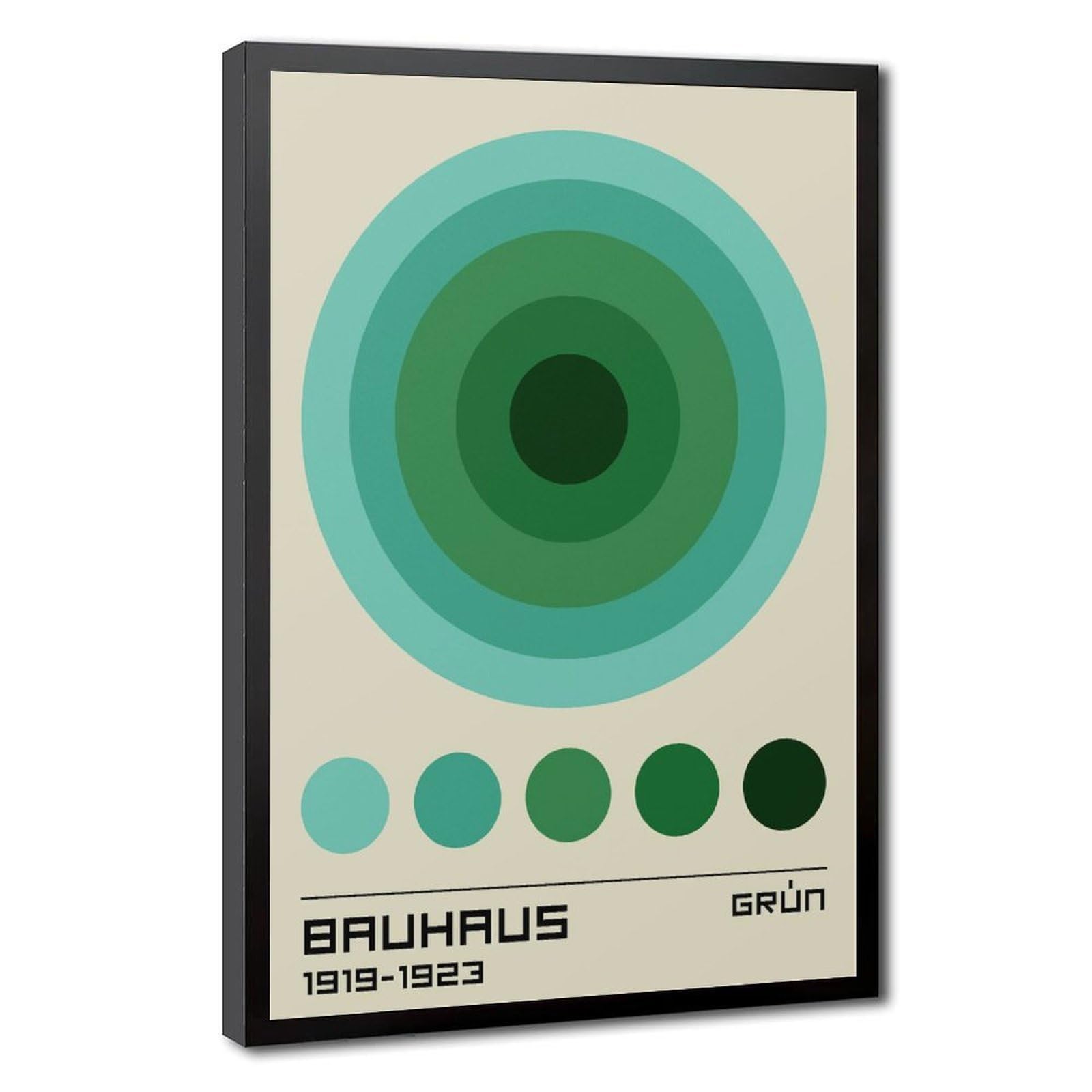 Bareronor Bauhaus Green Circles Abstract Canvas Poster Bedroom Decor Landscape Office Room Decor Gift 12" L X 18" W
