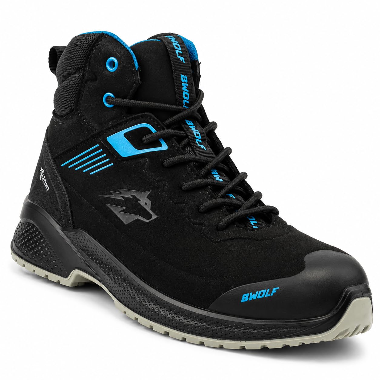 BWOLF Noir HIS3S Scarpe antinfortunistiche da uomo ESD – Scarpe da lavoro dal taglio alto con cappuccio composito e protezione anti-penetrazione in kevlar impermeabile, olio e antiscivolo