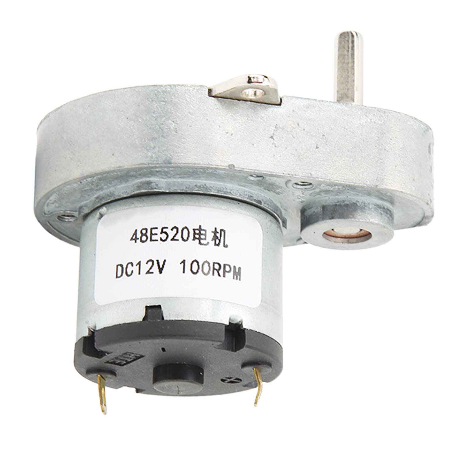 Moteur à Engrenage DC 100RPM 48E520, Réducteur de Vitesse Réversible 12V - Auto - blocage Sécurisé, Moteur CW/CCW Puissant pour Robotique et Automatisation