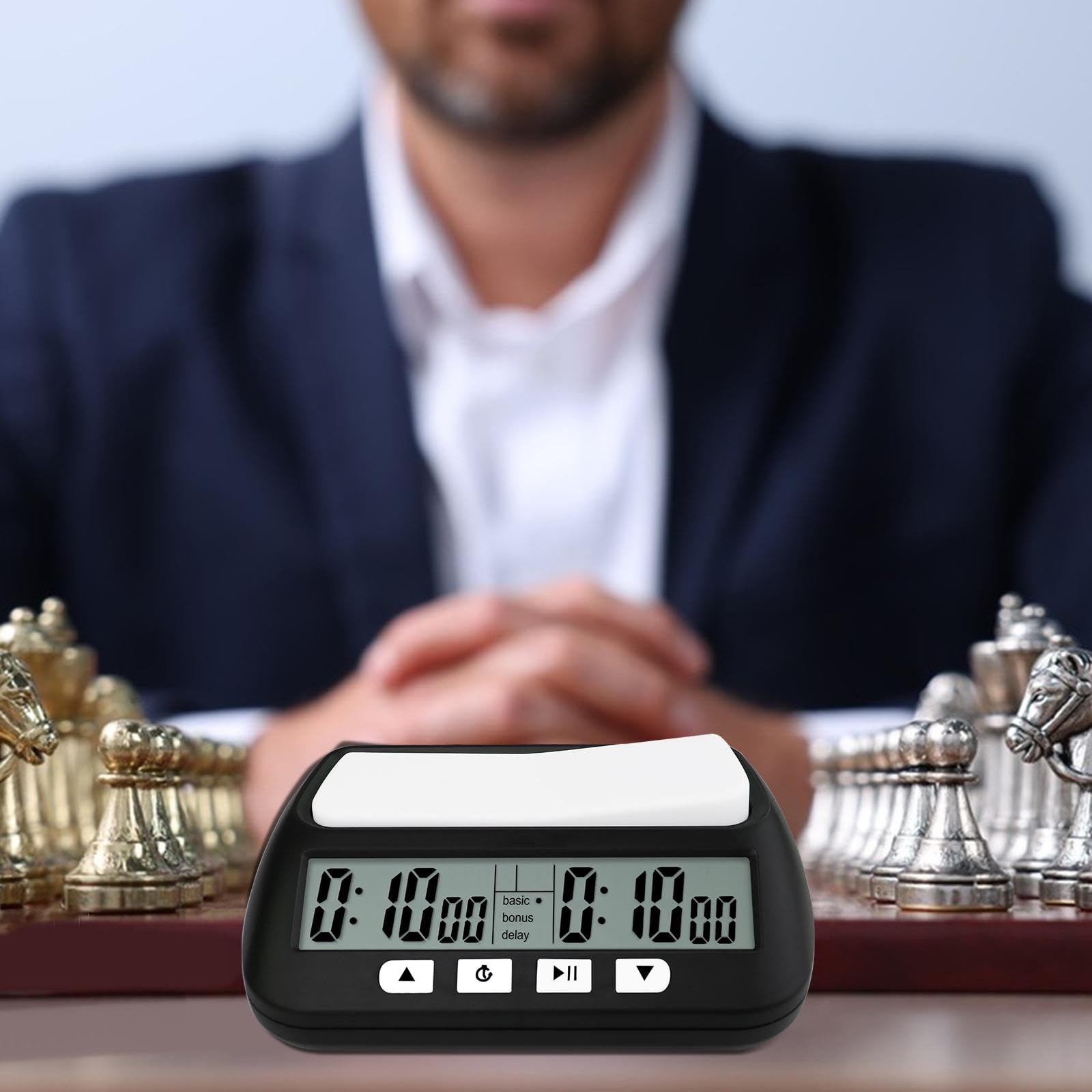 Qianly Reloj de Ajedrez con Cronómetro para Competiciones Internacionales, Negro