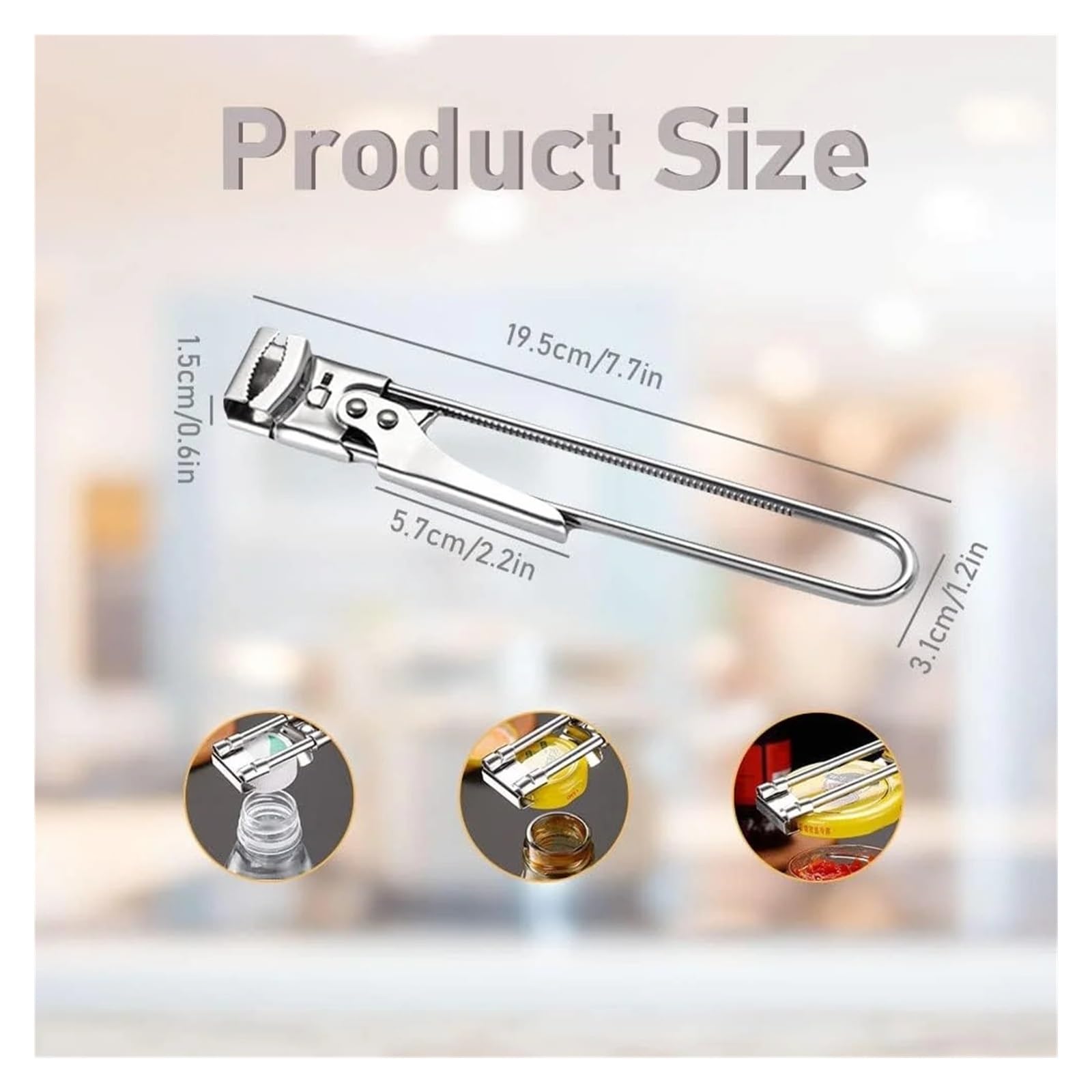 Multifunktions-Edelstahl-Glasdeckelöffner, verstellbar, Werkzeug for Öffnen von Dosen, Flaschen, Zuhause, Küche, manueller, arbeitssparender Greifer(2pcs)